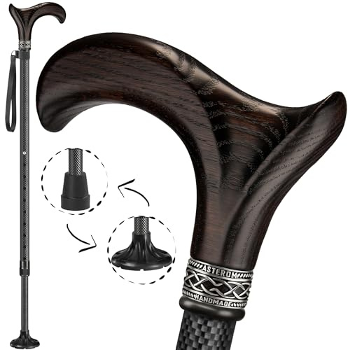 Asterom Carbon Fiber Cane - Lightweight, Ergonomic, Adjustable - Walking Canes for Men & Women, Carbon Walking Cane, Cool Walking Sticks for Seniors
