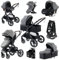 YAZOCO kinderwagen, kinderwagen 3 in 1 Kombikinderwagen reisesysteme mit Moskitonetz Regenschutz Fußsack, Zusammenklappen, Liegeposition