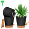 OFFCUP Lot de Pot de Fleur en Plastique, 3pcs Pots de Fleurs Auto-Arrosant, Pots de Plantes avec Trous De Drainage et Soucoupes Amovible pour d'Intérieur et d'Extérieur Jardins de Balcon -Noir 16,5cm