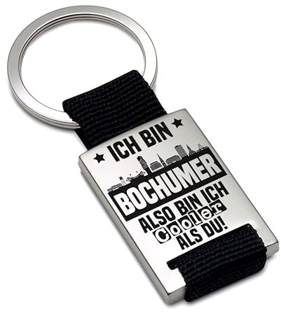 Lieblingsmensch Schlüsselanhänger personalisiert mit Gravur | Ich bin Bochumer also bin ich cooler als du! | Fußball Schlüsselanhänger für Bochum Fan | Skyline deiner Stadt | hochwertige Lasergravur