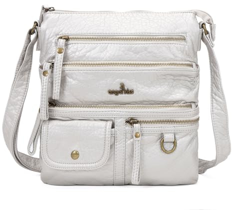 Angel Kiss Kleine Umhängetasche für Damen, Crossbody-Börsen und Handtaschen, mehrere Taschen, Hobo-Taschen, silber
