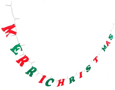 DIKACA 1Stk Weihnachtslichterkette weihnachtsdeko weihnachtsmotiv Weihnachtsgirlande mit Lichtern Frohe Weihnachtsbeleuchtung Wohnkultur Flagge Wimpel Weihnachtsbanner Festschmuck