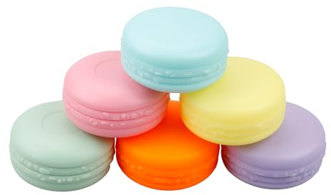 Tabanzhe 6 Pack Travel Bottles Pots - Cosmetics Dispensing Boxes, Lipstick Boxes, Blush Boxes - 10ml Cosmetic Containers with Lids for Toiletries, Samples, Crema, Powder, and Face Creams in 6 Colors