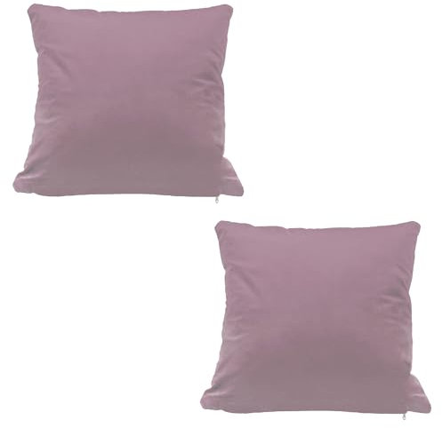 TiborTex Kissenbezug 2er Set 40x40 50x50 Samt weich Kissenhülle Sofakissen Dekokissen Reißverschluss (50 x 50 cm, Altrosa)