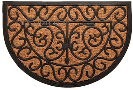Doormats Coir Door Mat Heavy Duty Coir Door Mat Welcome Front Door Home Garden Mats 40x60cm (Semi Circle Design)