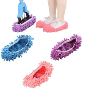 3 pares de pantuflas de limpieza de zapatos de microfibra para limpiar el polvo, calcetines de limpieza de pisos, fundas para zapatos