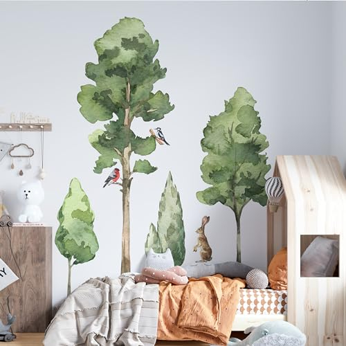 Decotia Riesen Laubbäume Wandtattoo Wald Wandaufkleber Tiere XXL Wandtattoo Riesen Laubbäume Wandstickers Große Bäume 2, DRZEWA_2