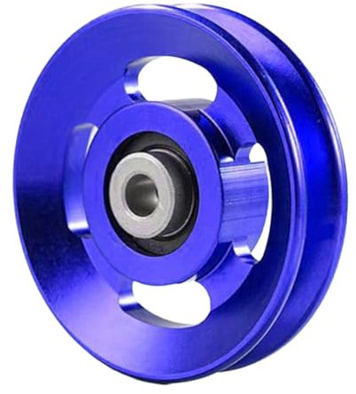 Baoblaze Bearing Pulley Wheel Aluminium Alloy Pulley Replacement Round Pulley Wheel Gym Cable Wheel for Exercise Garage Door Accessory, Blue, 88mm