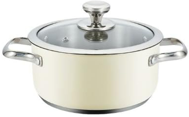 Haeger Kochtopf mit Deckel, Beige, Ø 18 cm