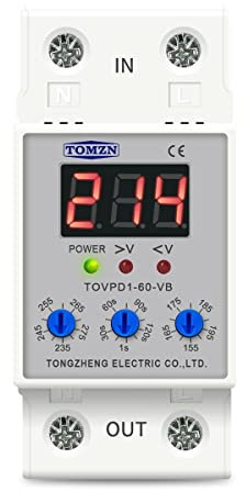 CYMKYQ Disjoncteur,Disjoncteur Différentiel 23 0V 40A 60A Rail DIN RÉGLABLISÉ en sous Tension DE Dispositif DE Protecteur DE Protecteur DE Protecteur DE Protecteur avec Bouton (Size : 60A)