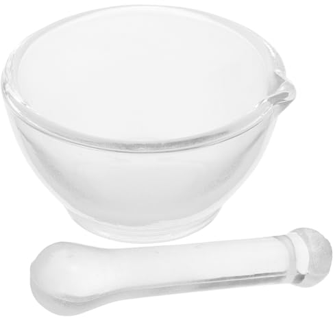 FOMIYES Mortier Verre Avec Pilon Bol à Broyer Pour Médicaments Pot De Broyage Pour Produits Chimiques Pour Cuisine