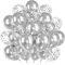 60 Stück Luftballons Metallic Silber, Helium Ballons Silberne Konfetti, Neujahr Silberhochzeit Latex Ballons, 12 Zoll Partyballon fur Silvester Hochzeit Geburtstag Valentinstag Jahrestag Babyparty