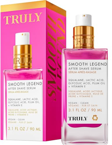 Truly Beauty Smooth Legend After Shave Serum | Reduces Bumps, KP & Strawberry Skin | Hydrating Treatment with Peptides, Hyaluronic Acid & Aloe Extract | Smooths & Calms Skin (3.1 Fl Oz)