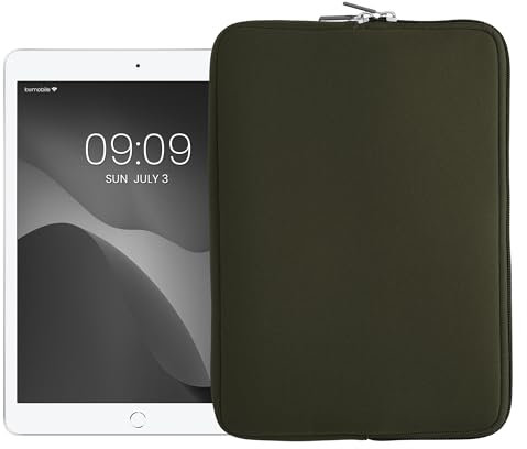 kwmobile Tablet Hülle kompatibel mit 9,7-11 Tablet - Universal Neopren Tasche Cover Case - Schutzhülle Sleeve in Dunkelgrün