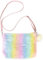 Cleminsta Mädchen Regenbogen Plüsch Taschen Plüsch Handtaschen Verstellbarer Umhängetaschen Plüschtasche Regenbogen Haarspangen Geldbörse für kleine Mädchen Frauen Rollenspiel (Stil 3)