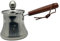 Sharplace Cafetière Turque en Acier Inoxydable avec Couvercle et poignée en Bois, Chauffe-Lait et Chauffe-Beurre pour café, Maison, Restaurant, 550ml