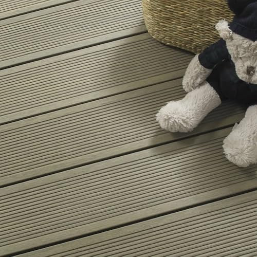 WPC Terrassendielen-Set Navia 15 m² – Hellgrau – 46 Terrassendielen (220 x 14,5 x 2,2 cm) – Befestigung mit Clips – Terrasse