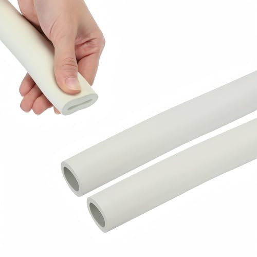 Tuyau Isolation Tube Tuyau Calorifuge Tube en Mousse pour Support de Poignée Flexible Isolation Tuyaux Chauffage Solaire Isolation de Tuyau de Sanitaire,Climatisation(Blanc,25mm*5mm*1.95m)