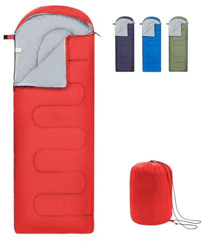 Leichter Schlafsack für Erwachsene und Kinder,kleines packmaß (0.95/1.3kg) | Ultraleichter, kompakter 3-Jahreszeiten-Camping Schlafsäcke, für Kinder 6–8 Jahre, Wandern, Backpacking, Reisen, Outdoor