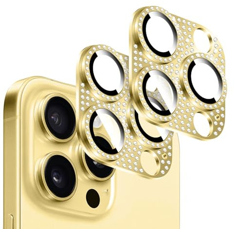 Kucheed 2 Pezzi Protezione per Obiettivo Della Fotocamera Bling Diamond per iPhone, Antigraffio in Metallo con Decorazione Colorata 3D per Fotocamera Posteriore per iPhone 11 Pro/iPhone 11 Pro Max