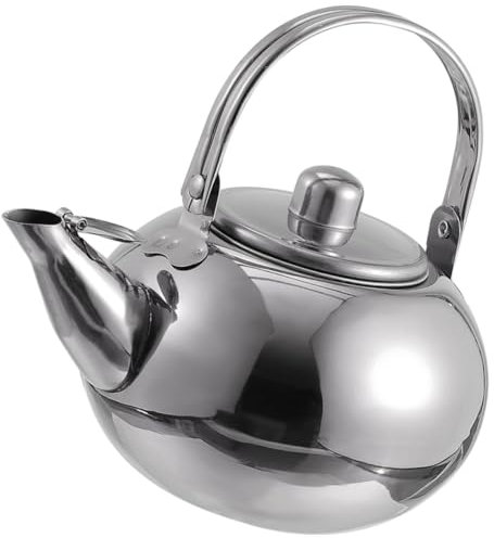 HOLIDYOYO Kitchen Coffee Kettle Whistling Stovetop Kettles Cold Brew Coffee Maker Hot Water Kettle Whistling Teakettle Teapot with Filter Restaurant Teapot Toaster Red Silver Stainless Steel