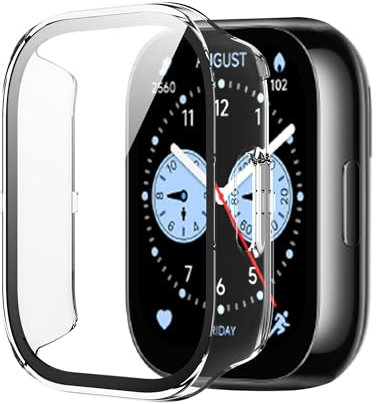 Rojeuinn Coque pour Xiaomi Redmi Watch 5 Lite Coque de Protection avec Film de Protection d'écran, PC Dur 360° Anti-Rayures Anti-poussière Ultra-Mince Coque de Protection - Transparent