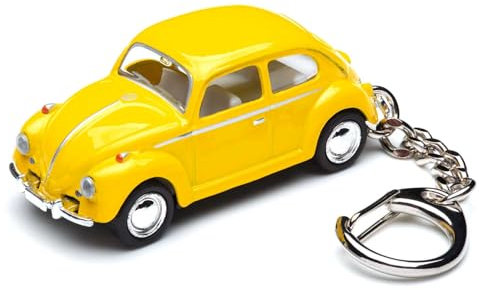 corpus delicti :: Schlüsselanhänger mit Modellauto kompatibel mit VW-Käfer für alle Auto- und Oldtimerfans (gelb) (20.7)