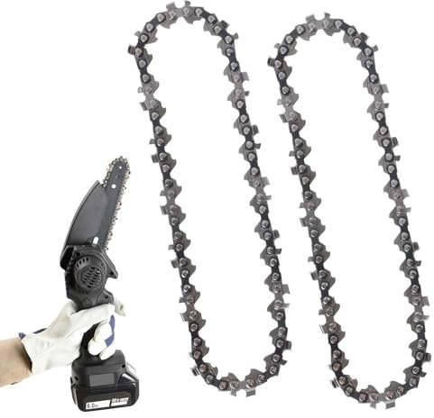 2 Stück Kettensäge Kette, 6 Zoll Mini Kettensäge Ersatzkette Austauschbare Mini-Sägekette Tragbar Kohlenstoffstahl Sägeketten Kettensäge Kette für Landwirtschafters Zimmerei Holzschneiden Gartenbaum