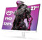 CRUA 27 Curved Gaming Monitor, FHD 1920x1080P, 165Hz/200Hz Computer Monitor, 1800R VA Screen, 99% sRGB, Support AMD FreeSync, Blue Light Filter, HDMI & DP, Wall Mount Install- White