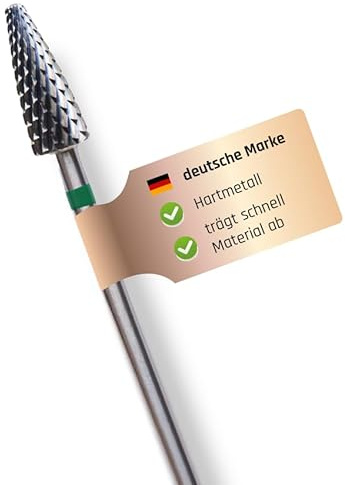 Nagelfräser Bits ZAPFEN HARTMETALL, MODELLAGE Bit grob für schnelles Abtragen von Gel, Acryl & Polygel, robuste Fräser Bits für Refill & Studioarbeit, rostfreie Nagelfräser Aufsätze, Lynis-Nailshop.de