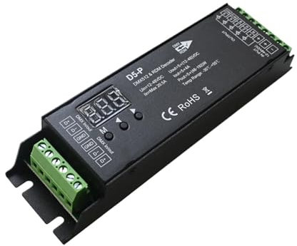 5-Kanal-DMX-Decoder mit RDM-Digitalanzeige, DMX512-Dimmtreiber, PWM-RCT-LED-Controller, LED-Modul, Lichteingang 12 V-48 VDC