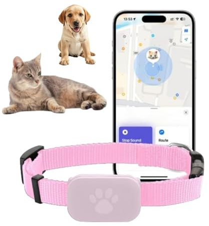Collar Gato GPS, localizador Gatos, sin cuota mensual, rastreador de Mascotas (Compatible con iOS)