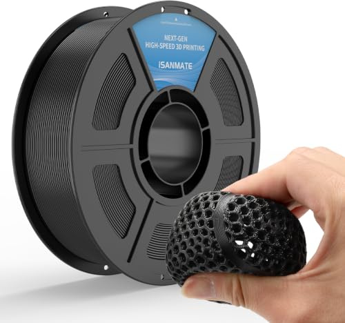 iSANMATE 85A TPU Filament 1.75mm 50-80mm/s Hohe Geschwindigkeit Flexible TPU 3D Drucker Filament Maßgenauigkeit +/- 0,03 mm Weiches Schwarz TPU 1KG(2.2lbs) für Bambu Lab und die meisten 3D Drucker