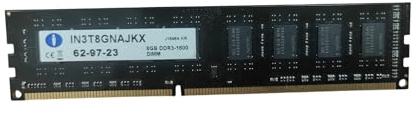 Memoria UDIMM RAM DDR3 8GB 1600 MHz DIMM de sobremesa IN3T8GNAJKX