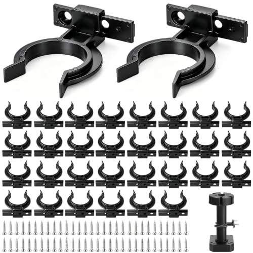 30er-Pack Sockelleistenclips, Küchensockelleisten-Sicherheitsset | geeignet für 32-42 mm Küchentischbeine, schwarz, inklusive 90 Schrauben