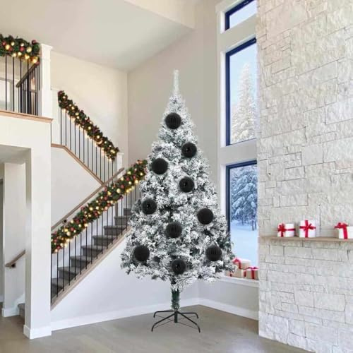 Ziaphsol Weihnachtsbaumkugel Set XXL 3-teilig schwarz aus Kunststoff 25 x 25 x 25 cm Kugel Ornamente mit Schlaufe für Tannenbaum Deko und Adventsdeko