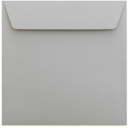 Paper24 25 quadratische Briefumschläge 155x155 mm, haftklebend, 120 g/qm, für Hochzeitskarten im Format 148x148 mm in der Farbe Grau