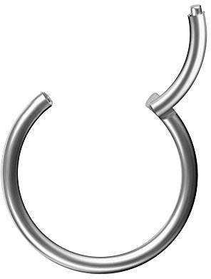 Piersando Universal Piercing Segmentring Septum für Tragus Helix Ohr Nase Lippe Brust Intim Scharnier Clicker Ring Chirurgenstahl Silber 2,4mm x 14mm