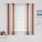 MIULEE Cortinas Salon con Rayas Blanco y Marrón Claro, Bonitas Cortinas Dormitorio Juvenil con Ojales, Translucidas Visillos Cortos para Ventanas Habitacion, Visillos Salón 2 Piezas, 2X A140xL175CM