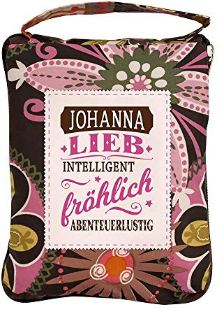 History & Heraldry Design Top Lady Tasche: Johanna/Einkaufstasche, Strandtasche, Sporttasche, Blumenmuster/vielseitig, praktisch, personalisiert mit Name und Spruch