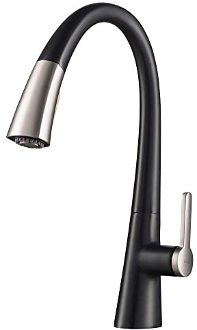 Kraus KPF-1673SFSMB Robinet de Cuisine, Noir
