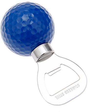 Golf Ball-Shaped Beer Bottle Opener 92.67mm Stainless Steel-Blue