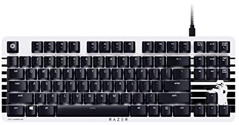 Razer BlackWidow STORMTROOPER Edition, Silent and Tactile Gaming Keyboard, Razer Orange Switches, Compact with Detachable Cable, Tenkeyless Design, US Layout, Black/White