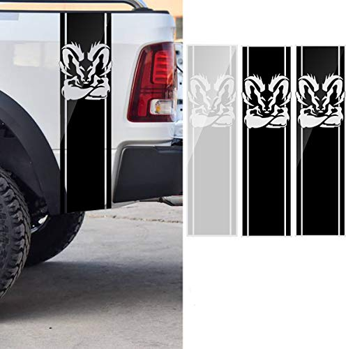 AAlamor 97 x 25 cm Auto Stripe Racing Aufkleber PVC Aufkleber für Dodge RAM 1500 2500 3500 5,7 L Ds011 - Schwarz matt