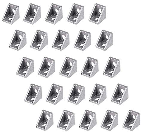 BuxiuGK 25 Pièce 2020 Joint à Angle Droit en Alliage d'Aluminium Équerres Fixation Support d'Angle en Forme L,20x20x17mm