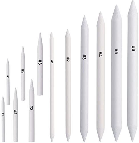 FEBSNOW 12 Pcs Blending Stump and Tortillions, Paper Art Blenders, Art Pencils, Drawing Pencils for Artists Student Sketch Drawing Tools, Drawing Supplies