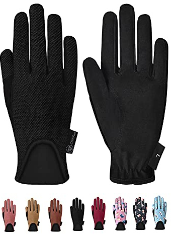 ChinFun Kinder-Reithandschuhe, Reithandschuhe für Jugendliche, Kinder, Jungen, Mädchen, Outdoor, Radfahren, Laufen, Schwarz, Größe M