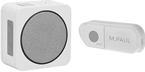 Otio Sonnette sans Fil avec LED et Portée de 150m-Design Moderne et Élégant-Mode Sommeil Réglable 3h à 12h-16 Sonneries-Gris