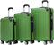 BEIBYE Hartschalen-Koffer Trolley Rollkoffer Reisekoffer Handgepäck 4 Rollen (M-L-XL-Set) (Olive, Set)