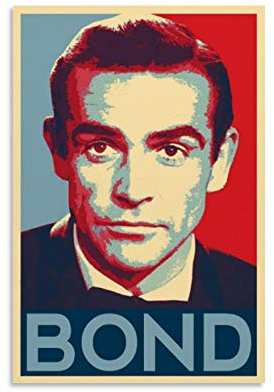 QWSDF Legend Bond 007 Connery Poster, dekoratives Gemälde, Leinwand, Wandkunst, Wohnzimmer, Poster, Schlafzimmer, Gemälde, 50 x 75 cm